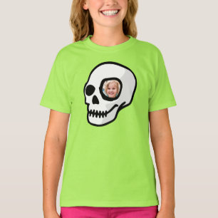 Custom photo Skull scary day of the dead Halloween T-Shirt