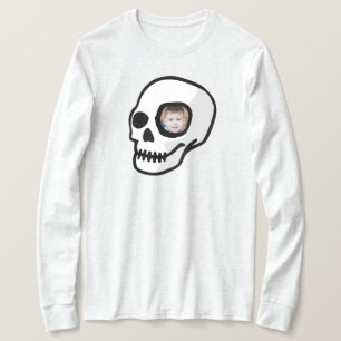 Custom photo Skull scary spooky day of the dead T-Shirt
