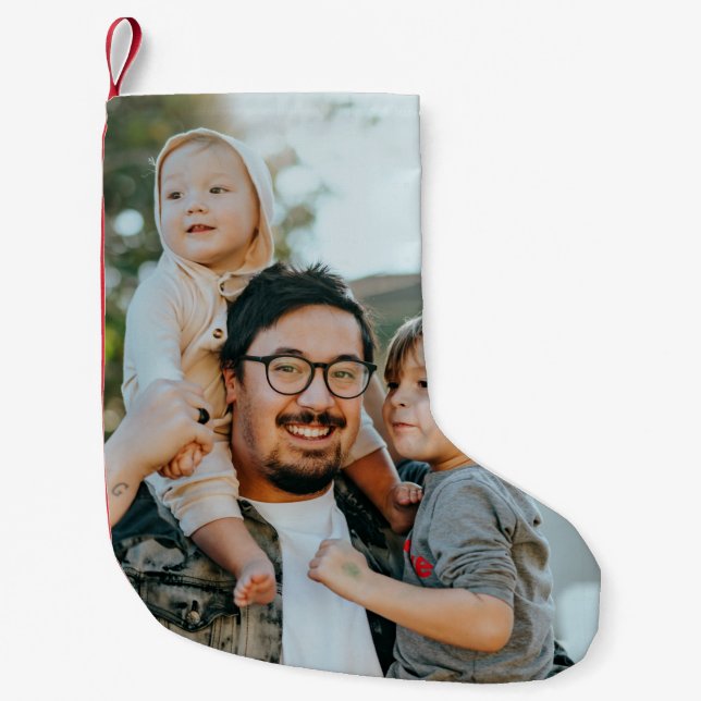 Custom Photo Small Christmas Stocking (Front)