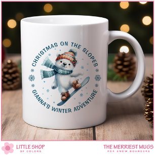 Custom Photo Snowboarding Polar Bear Coffee Mug