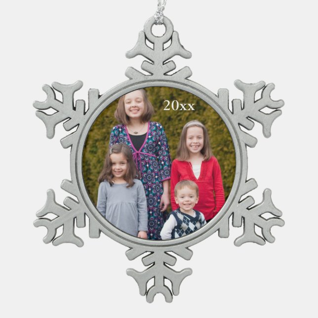 Custom Photo Snowflake Ornament (Front)