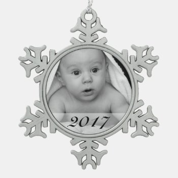 Custom Photo Snowflake Ornament With Date by charmingink at Zazzle
