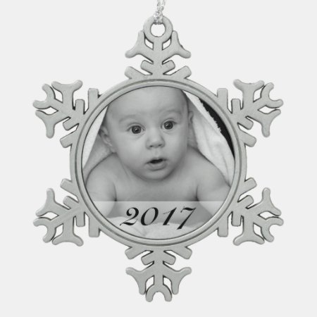 Custom Photo Snowflake Ornament With Date