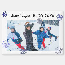 Custom Photo Snowflake Rectangle Travel