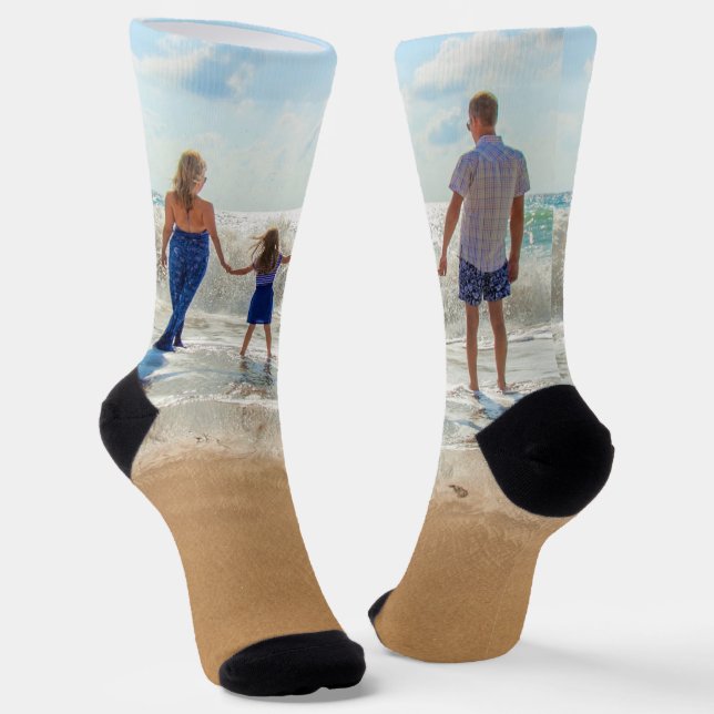 Custom Photo Socks Your Own Design with Family (Angled)