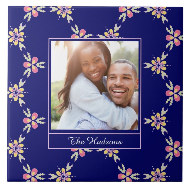 Custom Photo | Spanish Mediterranean Pattern Ceramic Tile (Front)