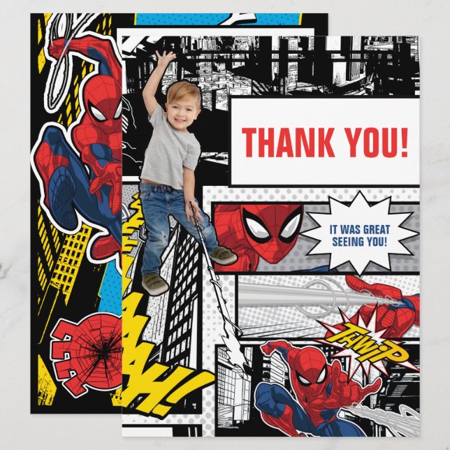Custom Photo Spider-Man Thank You Card (Front/Back)