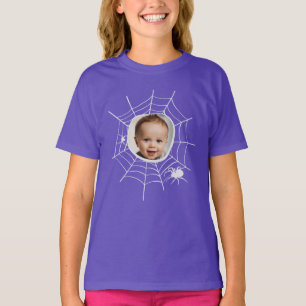 Custom photo Spider web spiderweb creepy spooky T-Shirt