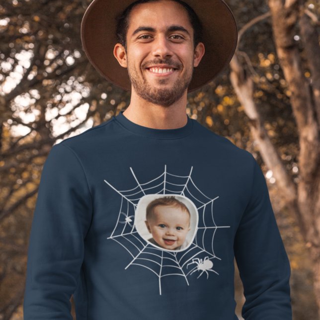 Custom photo Spider web spiderweb creepy spooky T-Shirt (Creator Uploaded)
