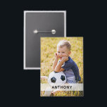 Custom Photo Sports  Button<br><div class="desc">Support your child's sports with this custom button featuring their photo and customized with their name. Available in a variety of sizes. Grab one for yourself,  siblings and grandparents.</div>