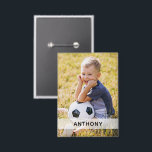 Custom Photo Sports  Button<br><div class="desc">Support your child's sports with this custom button featuring their photo and customized with their name. Available in a variety of sizes. Grab one for yourself,  siblings and grandparents.</div>