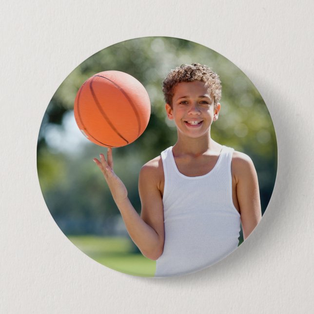 Custom photo sports button / pin (Front)