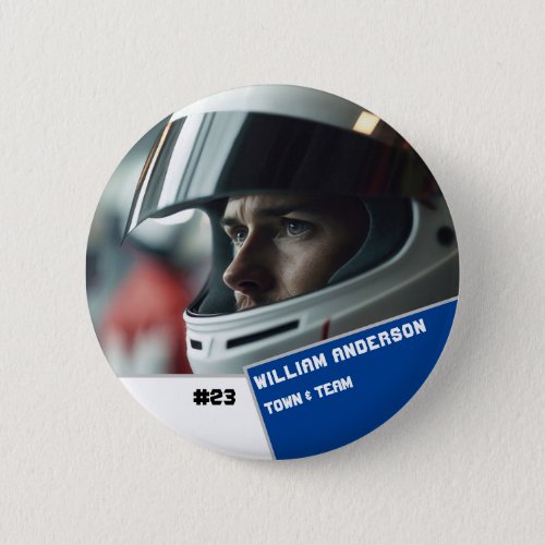 Custom photo sports button  pin Auto Racing