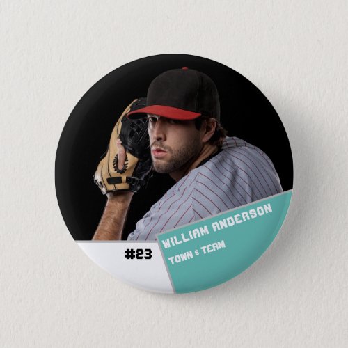 Custom photo sports button  pin Baseball player