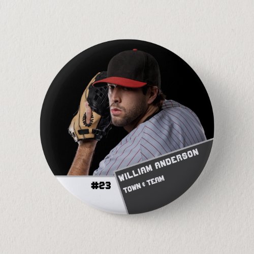 Custom photo sports button  pin Baseball player