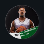 Custom photo sports button / pin basketball player<br><div class="desc">Custom photo sports button / pin basketball player</div>