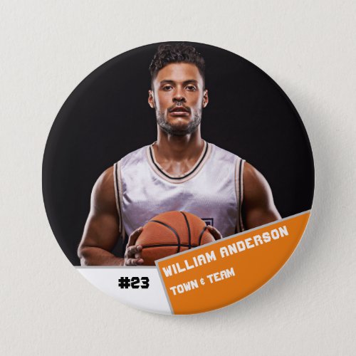 Custom photo sports button  pin basketball player