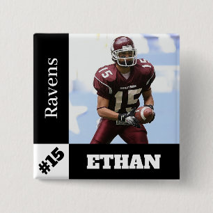 Custom photo sports button / pin football