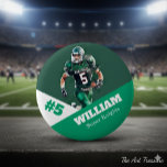 Custom photo sports button / pin football<br><div class="desc">Support your child's athletic endeavors with this custom sports pin. Great for senior nights! Available in a variety of sizes. Lots of options to customize.</div>
