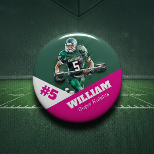 Custom photo sports button / pin football