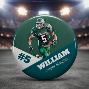 Custom photo sports button / pin football