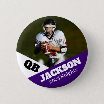 Custom Photo Sports Button / Pin Football by Team_Lawrence at Zazzle