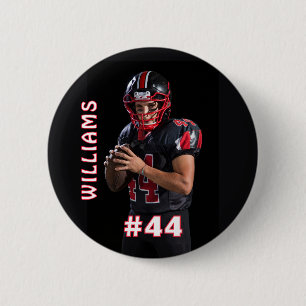 Custom photo sports button / pin football