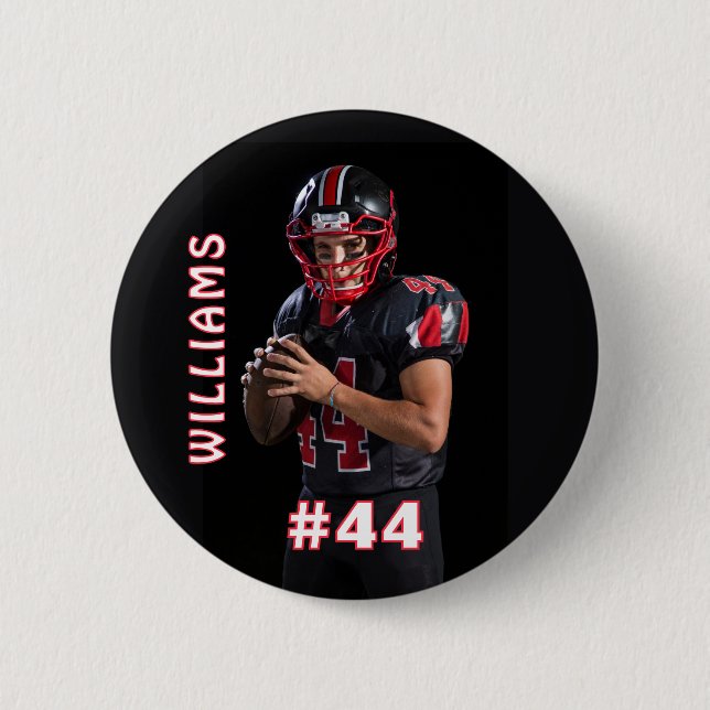 Custom photo sports button / pin football (Front)