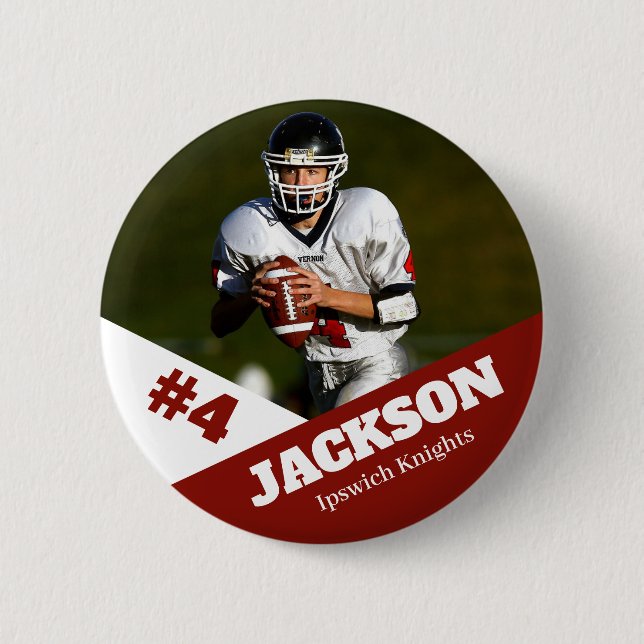 Custom photo sports button / pin football (Front)