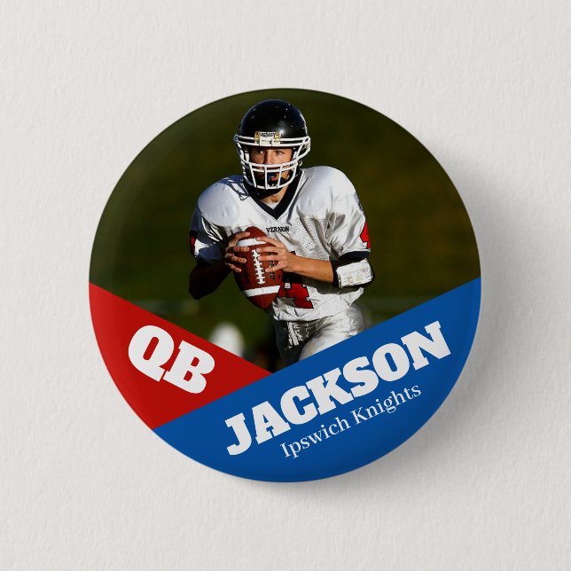 Custom photo sports button / pin football (Front)