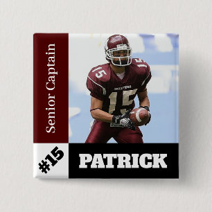 Custom photo sports button / pin football