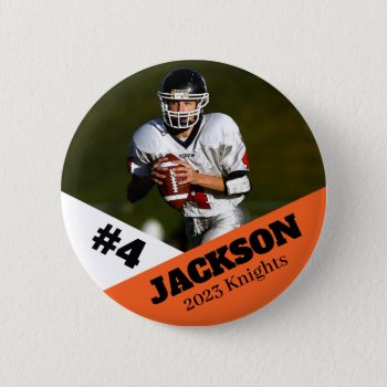 Custom Photo Sports Button / Pin Football by Team_Lawrence at Zazzle