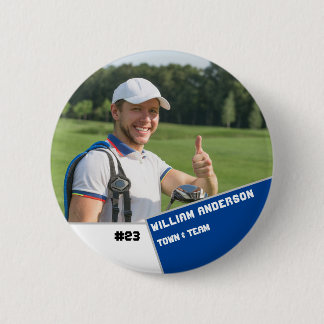 Custom photo sports button / pin golf player