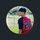 Custom Photo Sports Button/Pin Pinback Button<br><div class="desc">This custom sports pin is the perfect way to show your little champion how proud you are...  Available in a variety of sizes.</div>