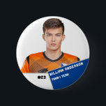Custom photo sports button / pin soccer player<br><div class="desc">Custom photo sports button / pin soccer player</div>