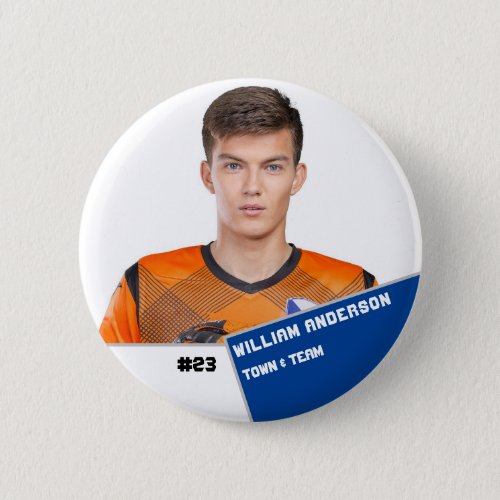 Custom photo sports button  pin soccer player