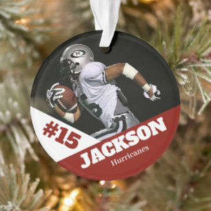 Custom photo sports keepsake ornament football