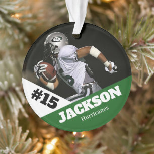 Custom photo sports keepsake ornament football