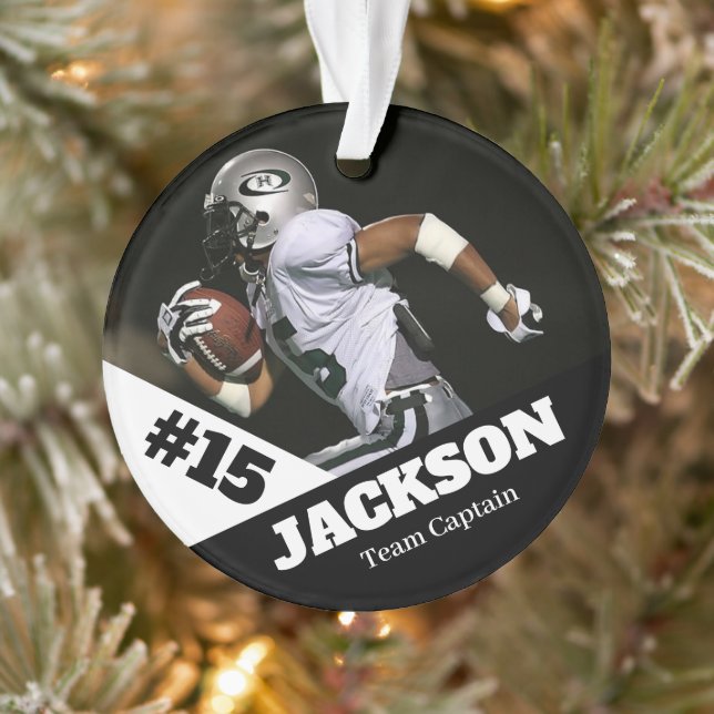 Custom photo sports keepsake ornament football (Tree)
