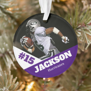 Custom photo sports keepsake ornament football