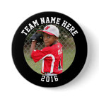 Custom Photo Sports pin / button with team name