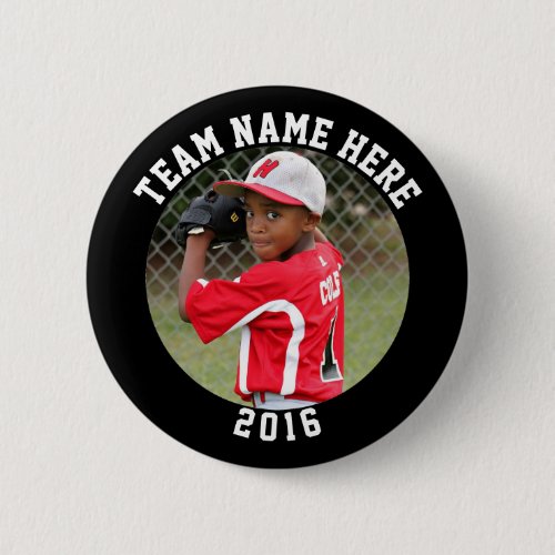 Custom Photo Sports pin / button with team name Custom Photo Sports pin button with team name