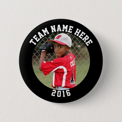 Custom Photo Sports pin  button with team name