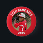 Custom Photo Sports pin / button with team name<br><div class="desc">Support your favorite youth sports player with a custom photo pin. You can personalize this button with a team name (or player name) and year. Or change the text boxes to suit your needs. Thanks for supporting Team Lawrence... a store that helps raise money for school trips for two middle...</div>