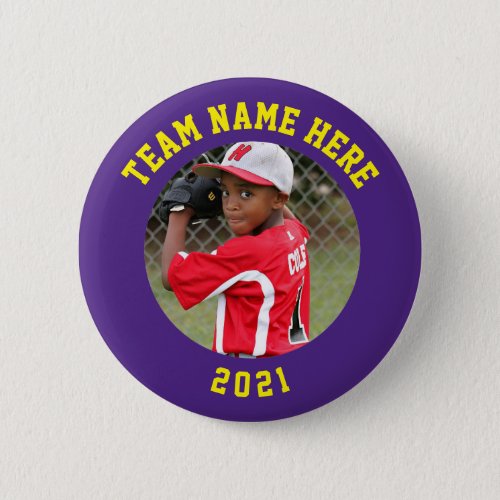 Custom Photo Sports pin  button with team name