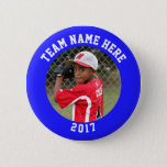 Custom Photo Sports Pin / Button With Team Name at Zazzle