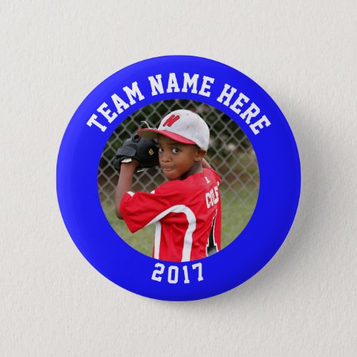 Custom Photo Sports pin  button with team name