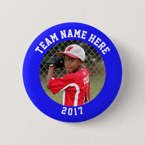 Custom Photo Sports pin / button with team name Custom Photo Sports pin button with team name