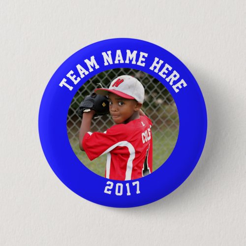 Custom Photo Sports pin  button with team name