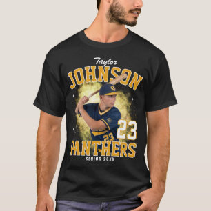 Custom Photo Sports Player Yellow Bootleg Rap T-Shirt